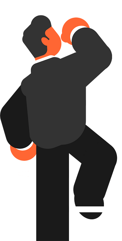Businessman is climbing the ladder