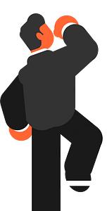 Businessman is climbing the ladder