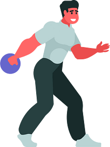 Man playing bowling