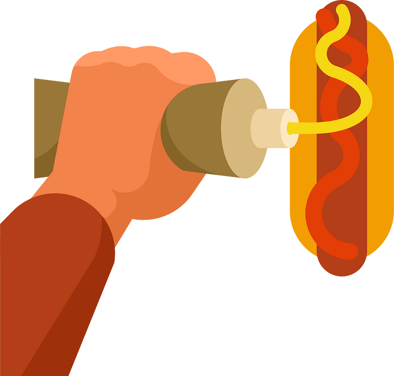 Mustard hot dog fast food