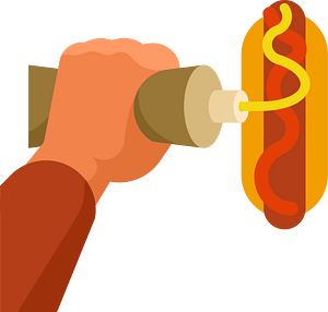 Mustard hot dog fast food