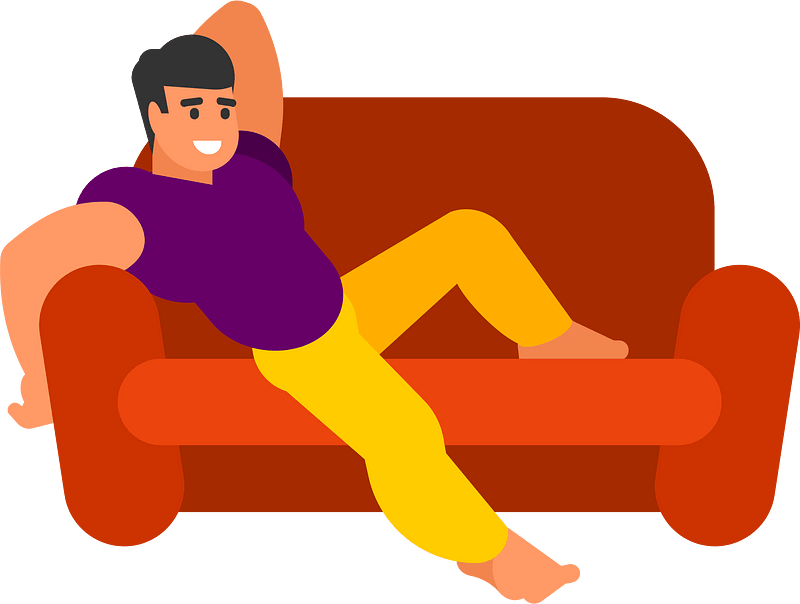 Man relaxing on a couch