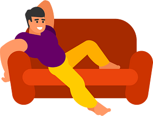 Man relaxing on a couch