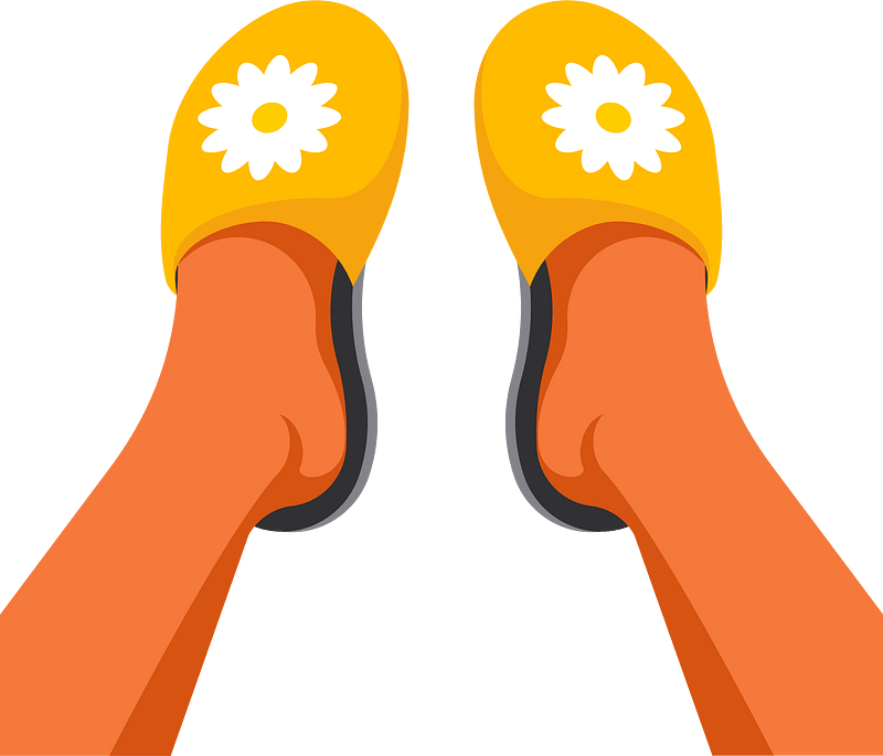 Feet in slippers