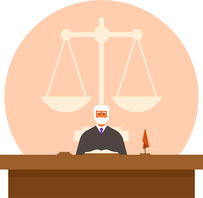 Judge at a court session