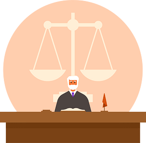 Judge at a court session