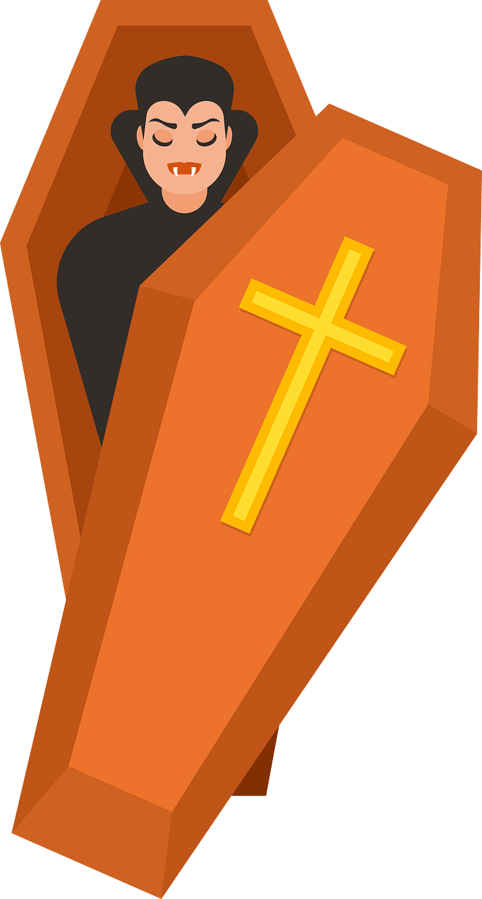 Vampire in a coffin