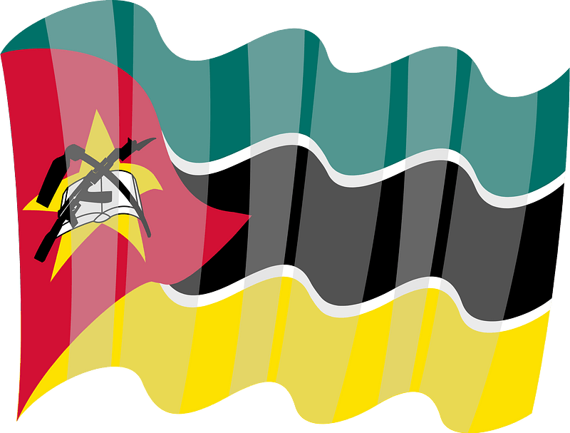 Mozambique waving flag