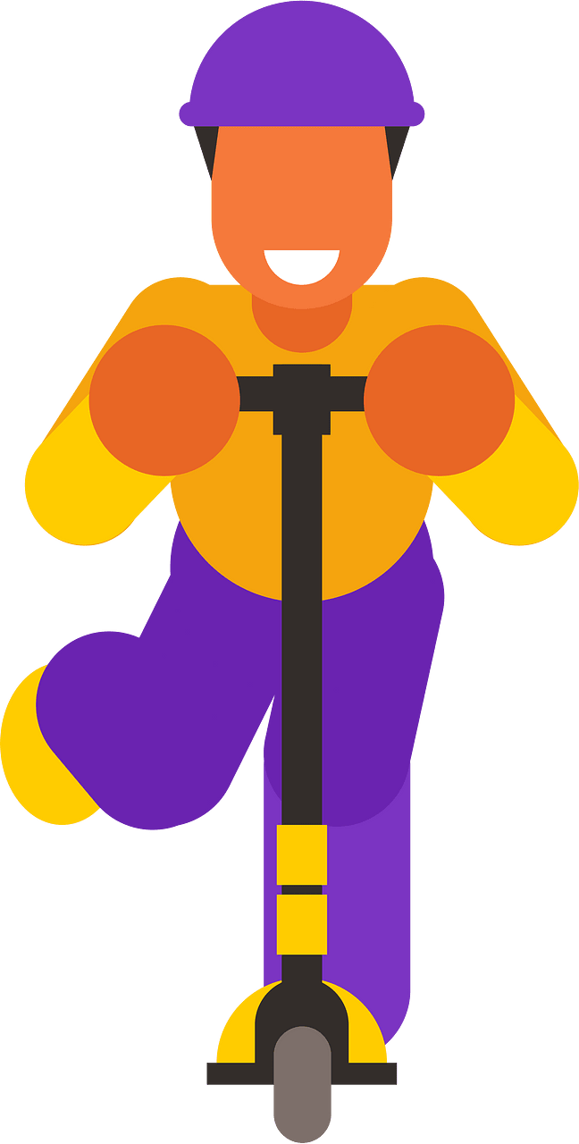 Teenager riding a kick scooter