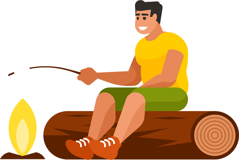Man roasting marshmallow