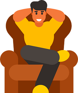 Man relaxing in an armchair