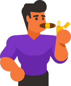 Man smoking a cigar