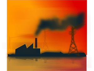 Factory Smoke at Sunset