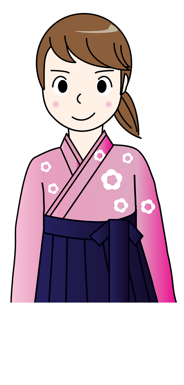 Girl Student Wearing Hakama