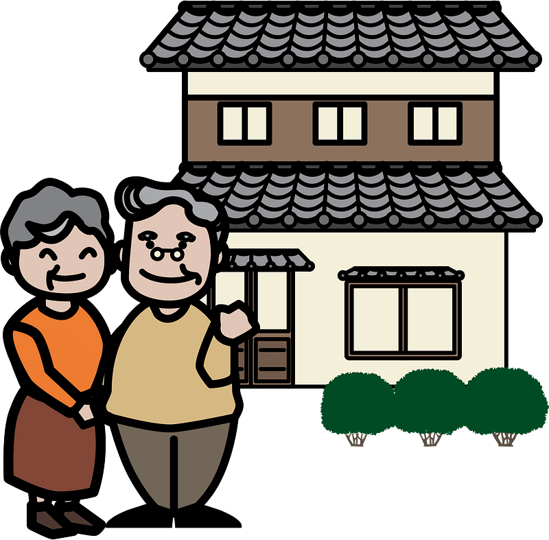 Old Couple near Their New House