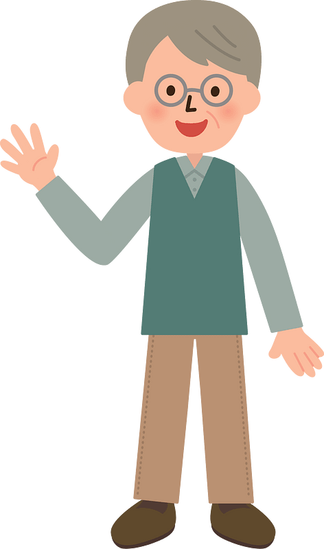 Grandfather Waving Hello