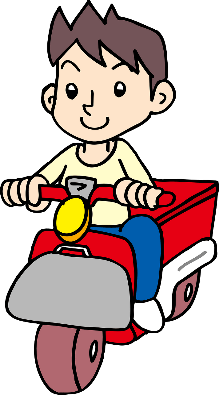 Delivery Man on a Motorcycle