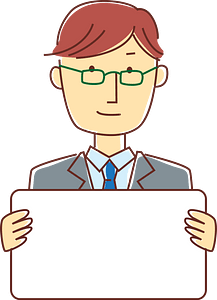 Businessman with a Message Board