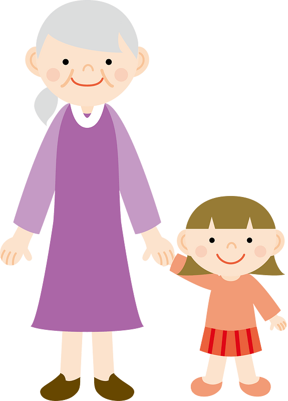 Grandmother and Granddaughter on a Walk
