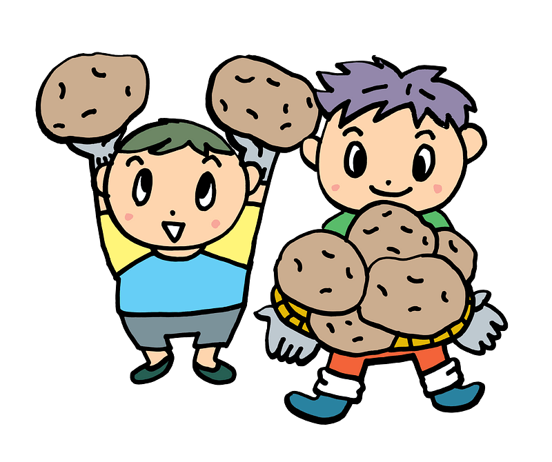 Little Boy with Potato Vegetable