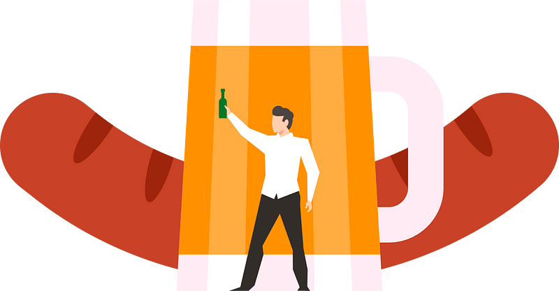 Fast food and a pint of beer