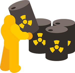 Radioactive waste barrels