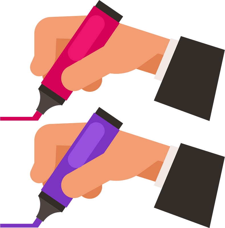 Markers in hands