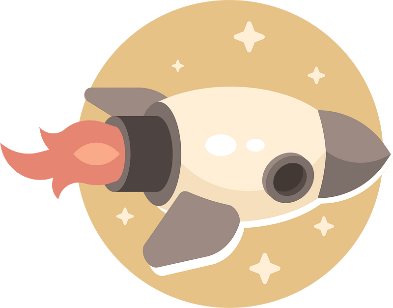 Rocket in space cartoon vector