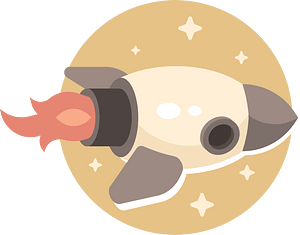 Rocket in space cartoon vector
