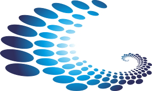 Halftone shape blue circles