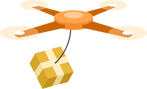 Drone delivering a package