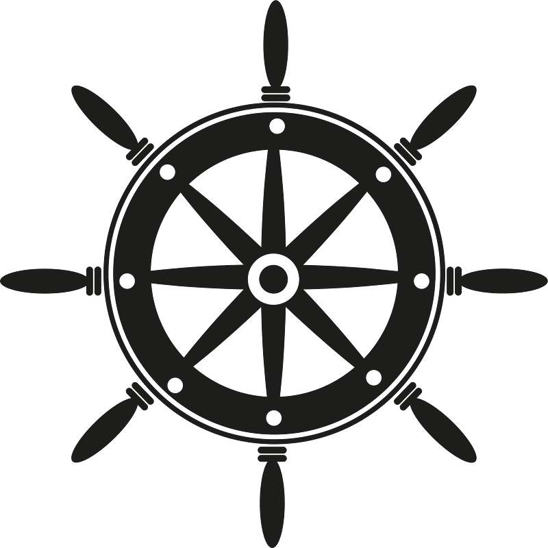 Ship wheel silhouette