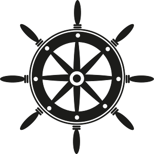 Ship wheel silhouette