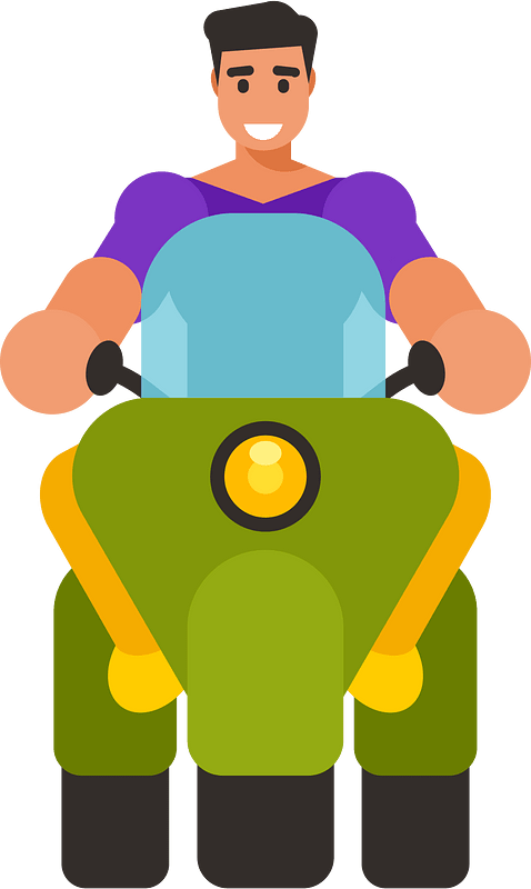 Man driving a tricycle