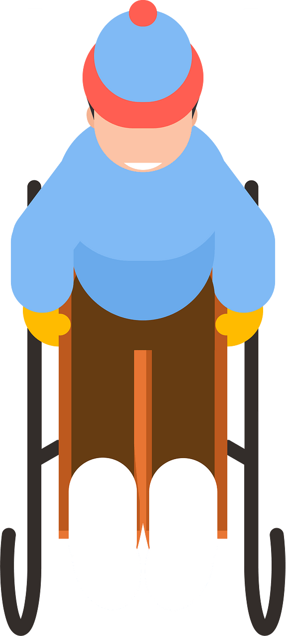 Boy riding sledge