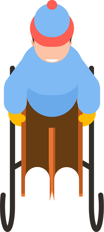 Boy riding sledge