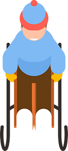 Boy riding sledge