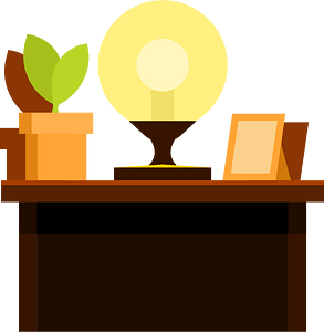 Lamp on the bedside table