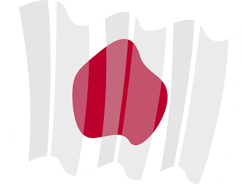 Waving flag of Japan