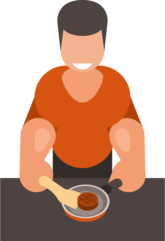Man preparing a cutlet
