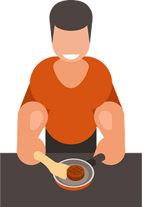 Man preparing a cutlet