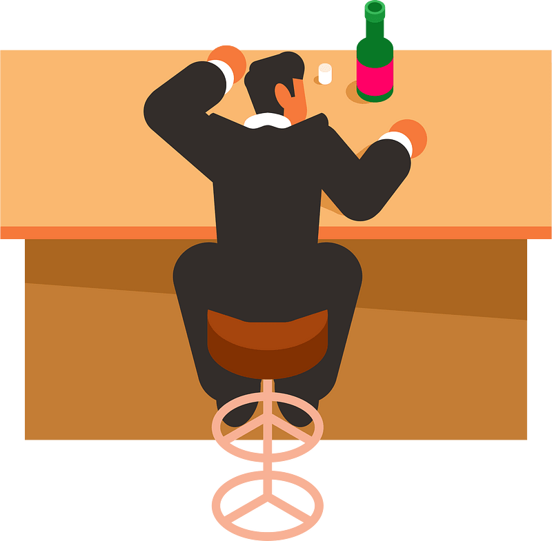 Drunk man at the bar