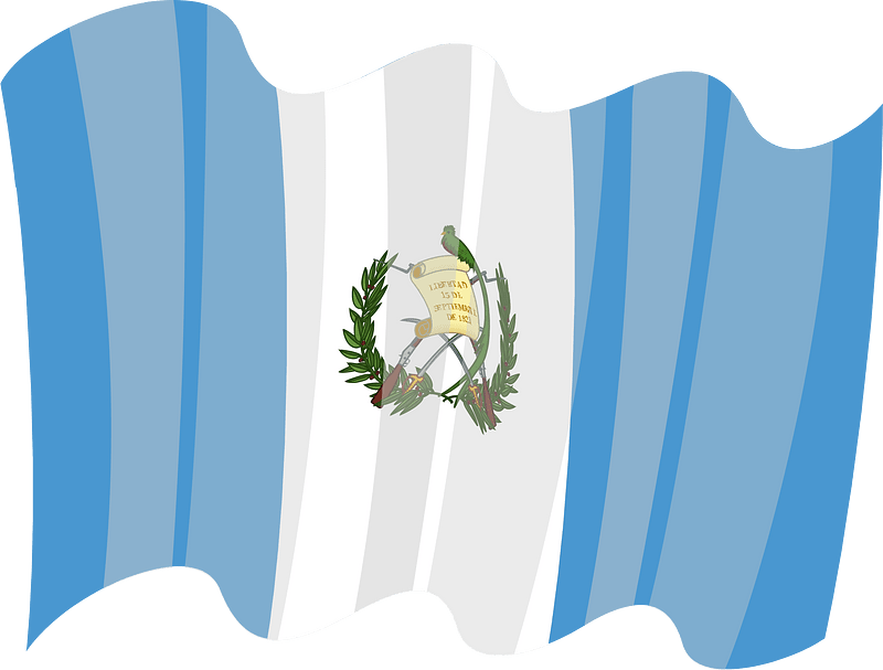 Waving flag of Guatemala