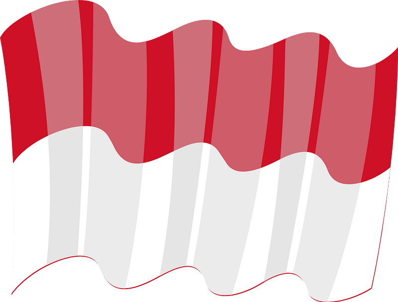 Waving flag of Indonesia