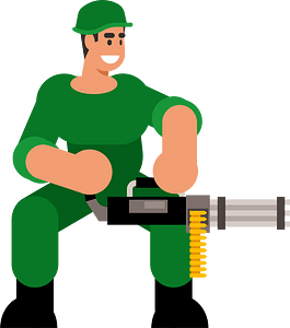 Soldier with a machine gun