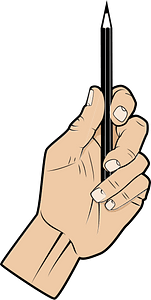 Hand with a pencil