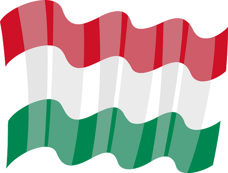 Waving flag of Hungary