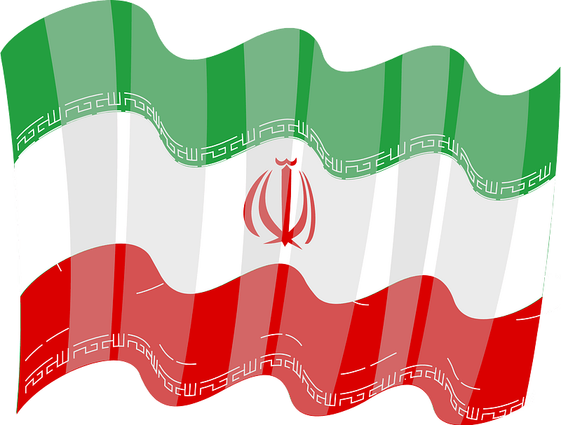 Waving flag of Iran