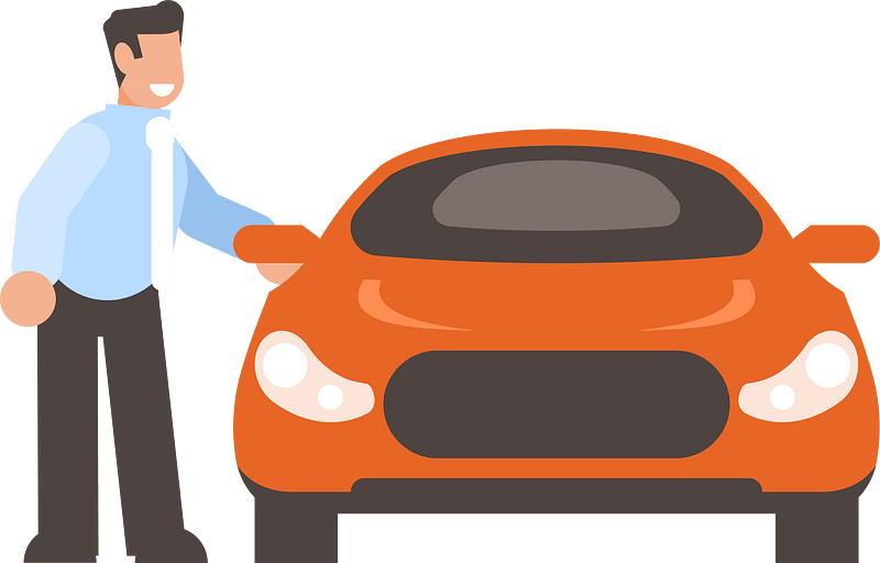 Businessman and a car