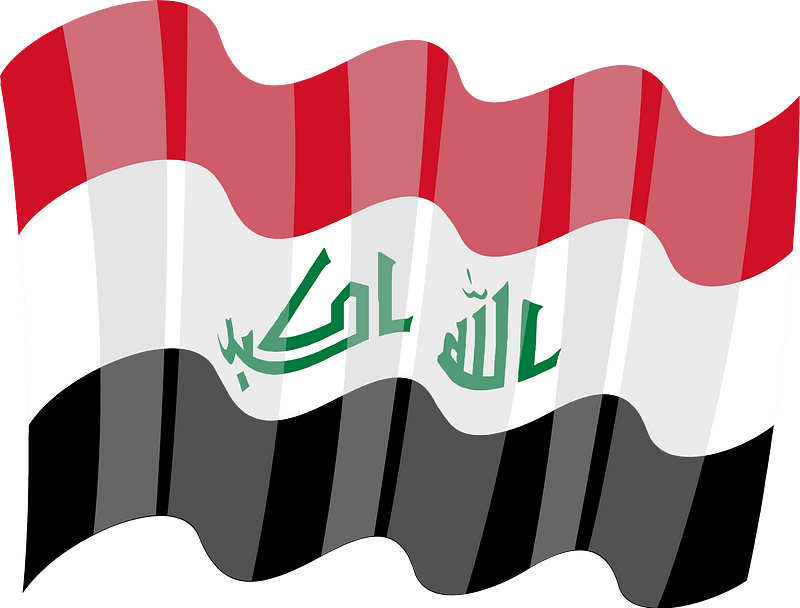 Waving flag of Iraq